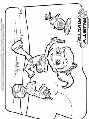 Раскраска Расти механик картинка на листе  для девочек