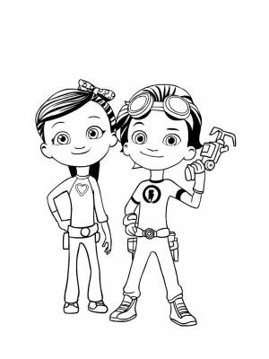 Раскраска Расти механик картинка на листе  для детей