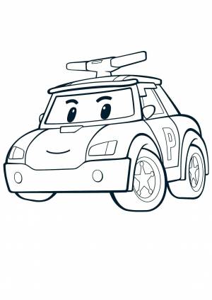 Раскраски Раскраска Поли робокар поли робокар на праздники