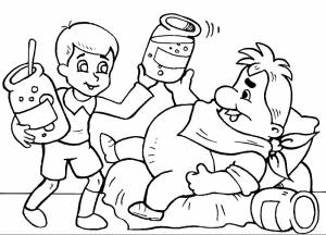 Раскраска Малыш И Карлсон