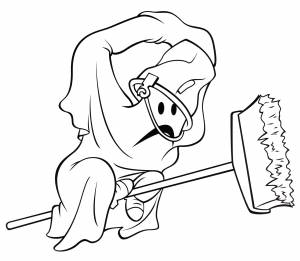 Раскраска Карлсон-приведение из мультика Малыш и Карлсон