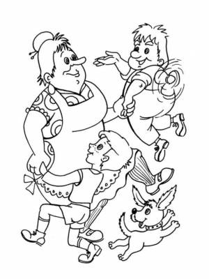 Карлсон картинка раскраска
