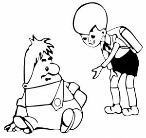 Раскраска Малыш и Карлсон