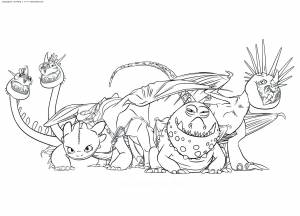 Раскраска Пристеголов, Ночная фурия, Громмель, Громгильда