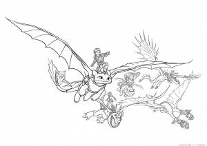 Раскраска Драконьи всадники