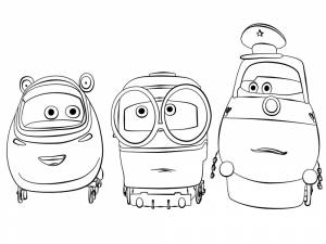 Черно-белые картинки для раскрашивания паровозик Тишка