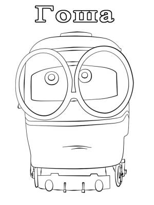 Раскраски для девочек паровозик Тишка