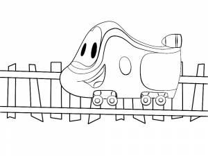 Раскраска Паровозик Тишка