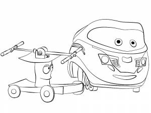 Раскраска для малышей Паровозик Тишка  и