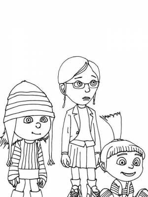 Картинка из мультфильма Гадкий Я  раскраску для детей