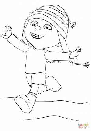 Раскраска Эдит из мультфильма Гадкий Я