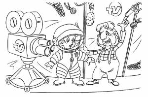 Раскраски незнайка, Раскраска незнайка на луне незнайка