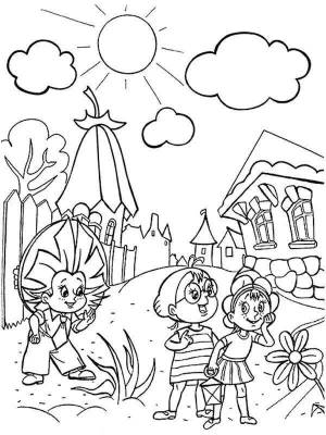 Приключения незнайки детский рисунок