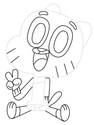 Распечатать раскраски для малышей Удивительный мир Гамбола