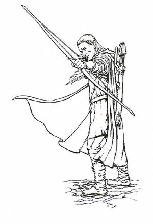 Раскраски хоббит, Раскраска Хоббит с мечем властелин колец