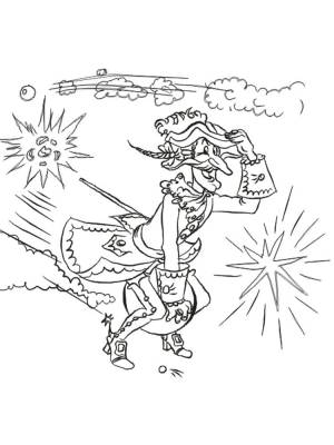 Раскраска Барон Мюнхгаузен 13