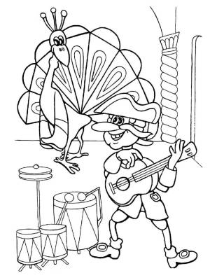 Раскраска Барон Мюнхгаузен 3