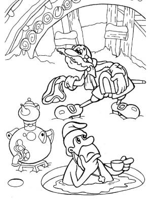 Раскраска Барон Мюнхгаузен 4