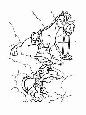 Раскраски Барон Мюнхгаузен