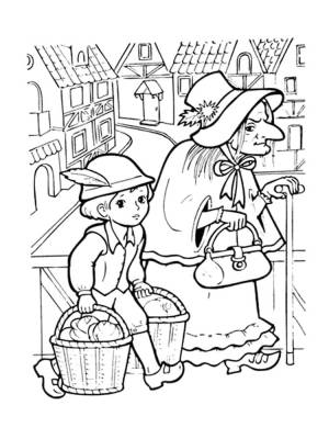 Раскраска Карлик Нос 6