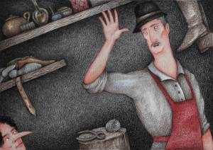 Иллюстрация для сказки Вильгельма Гауфа Карлик Нос