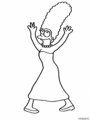 Раскраска Мардж Симпсон