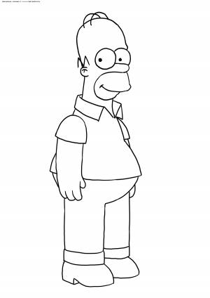 Раскраска Гомер Симпсон