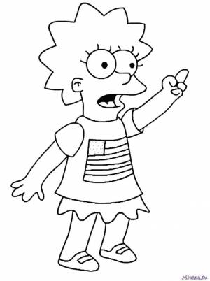 Раскраска Лиза Симпсон