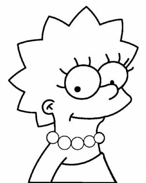 Раскраски симпсоны, Раскраска симпсоны Лиза Симпсон Симпсоны