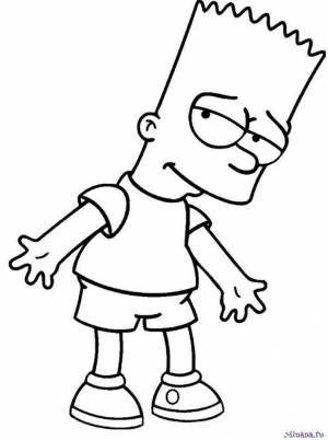 Раскраска Барт Симпсон