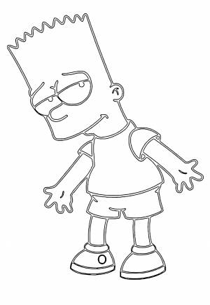 Раскраска Барт Симпсон Покаяние