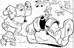 Раскраска мальчик с пальчик