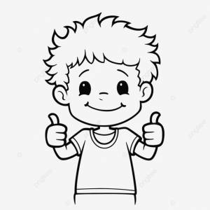 рисунок мультяшный мальчик показывает большие пальцы раскраски страницы наброски эскиз вектор PNG , рисунок автомобиля, мультфильм рисунок, рисунок крыла PNG картинки и пнг рисунок для й загрузки