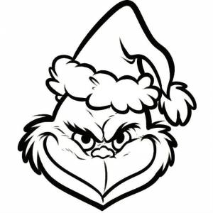 Раскраска Гринч в Рождественском колпаке