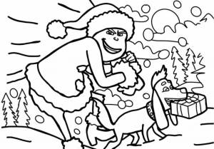 Раскраска Гринч с собакой на Рождество