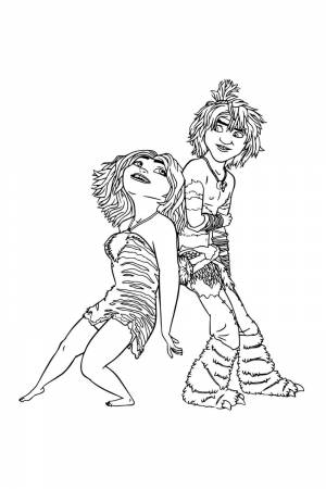 Раскраска Гип и Малой из Крудс