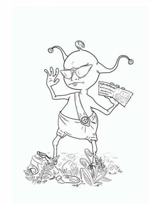 Картинка Джинглики раскраска на листе