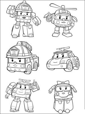 Раскраски Поли робокар
