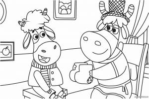 Раскраска буренка даша