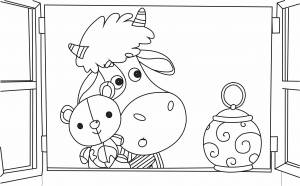 Раскраска буренка даша