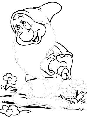 Белоснежка и семь гномов раскраски для мальчиков и девочек