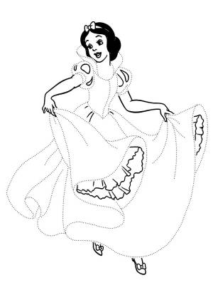 Распечатать раскраски для малышей Белоснежка и семь гномов