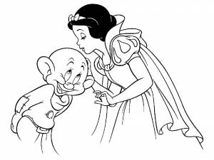 Раскраска Белоснежка И 7 Гномов