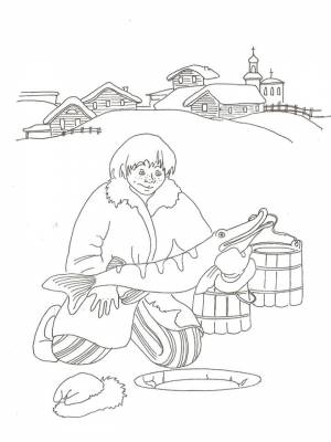 Раскраска Емеля  картинку для мальчиков