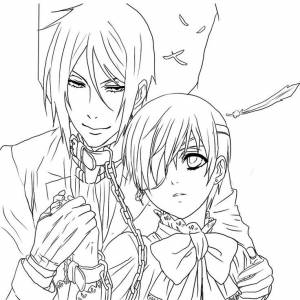 раскраска аниме темный дворецкий