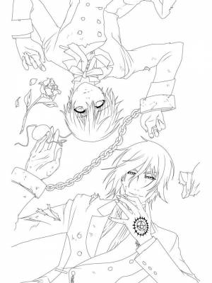 Раскраска Тёмный дворецкий   в формате