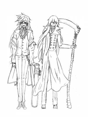 Картинка Тёмный дворецкий раскраска в формате  для детей