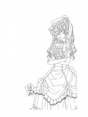 Раскраска Тёмный дворецкий   в формате