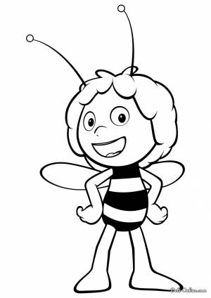 Раскраска Пчелка Майя смеется