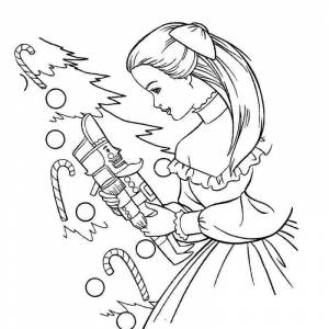 Раскраска девочка и щелкунчик